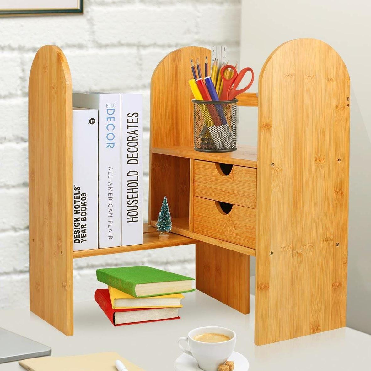 Полка-надстройка настольная из дерева Кравален карри (АКД-001403)