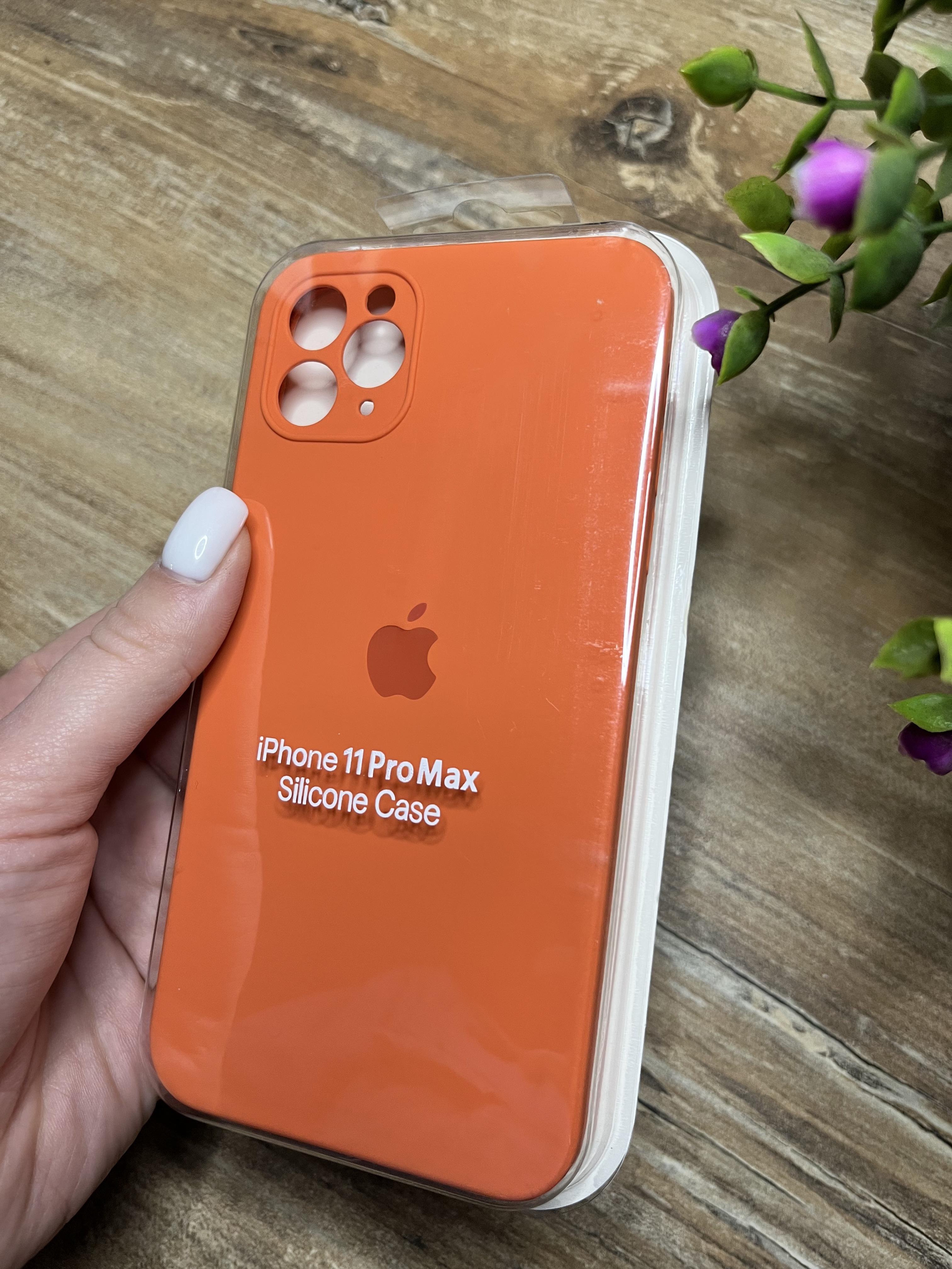 Чохол накладка на iPhone (Айфон) 11 pro max квадратні борти silicone case full camera на apple