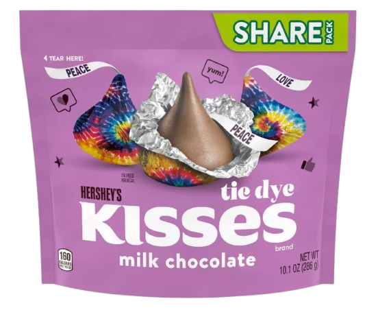 Шоколадні цукерки Hershey's Milk Chocolate Tie Dye Kisses 298 г (2431963180)