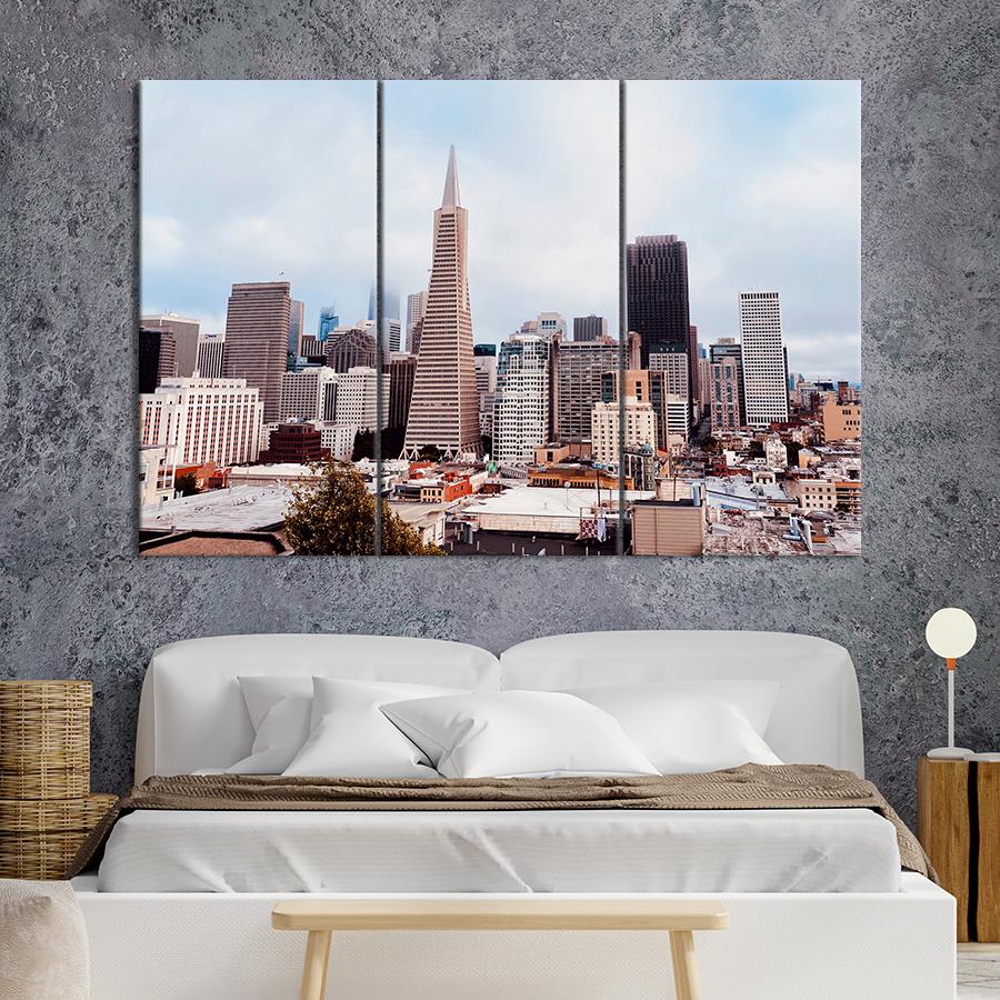 Картина город Знаменитое здание в Сан-Франциско Трансамерика 156x100 см (A562-3)