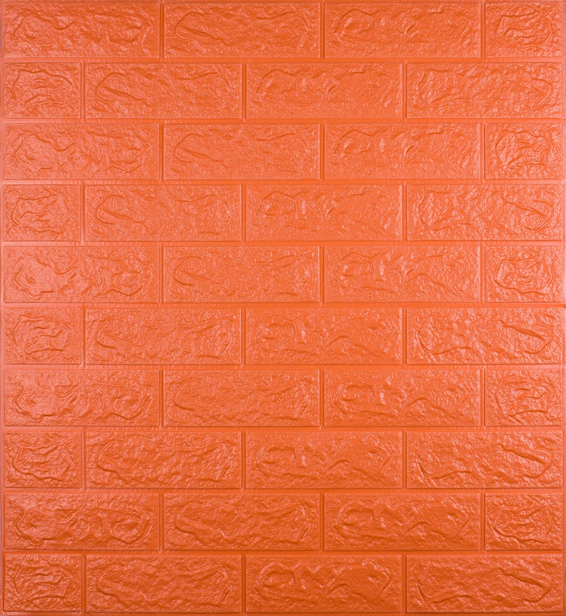Самоклеюча 3D панель Sticker Wall декоративна під цеглу 700х770х5 мм Помаранчевий