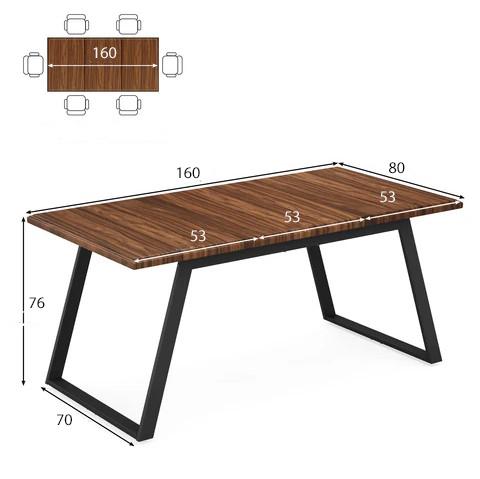 Обідній стіл прямокутний з металевими ніжками на 6 осіб (YS0101-X) - фото 6