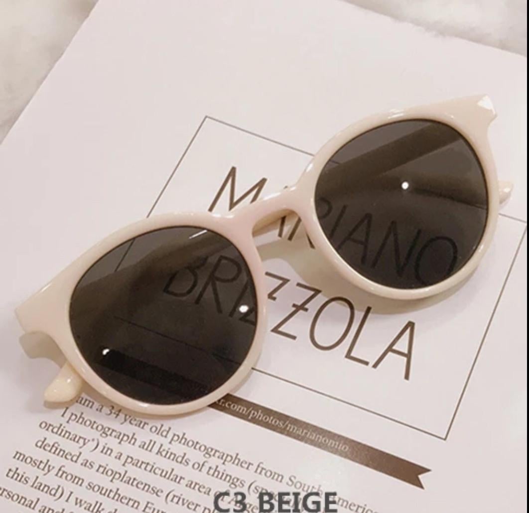 Очки круглые солнцезащитные унисекс Бежевый