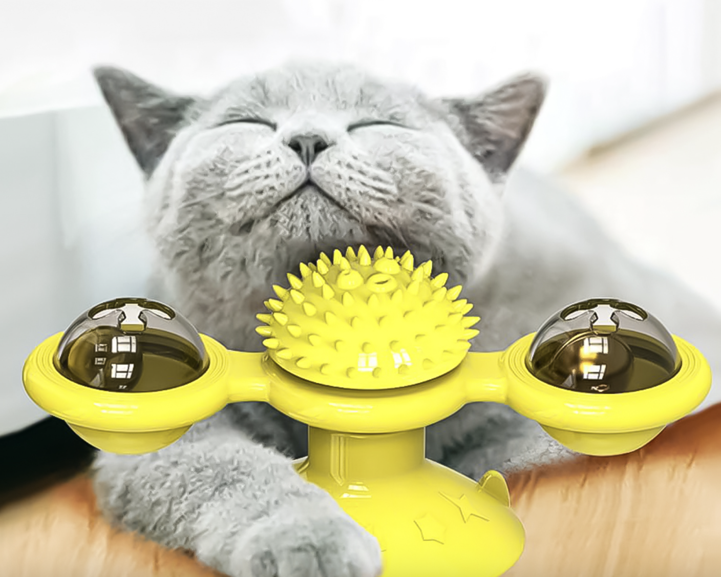 Спіннер для котів на присосці Жовтий - фото 2 Спіннер для котів на присосці Жовтий - фото 2