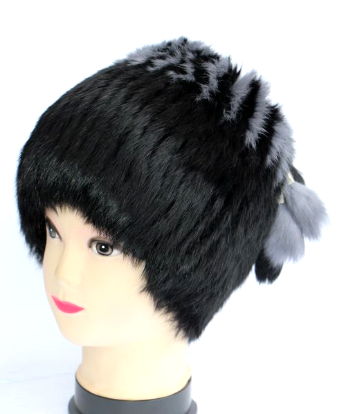 Шапка женская меховая кубанка из кролика (28385)