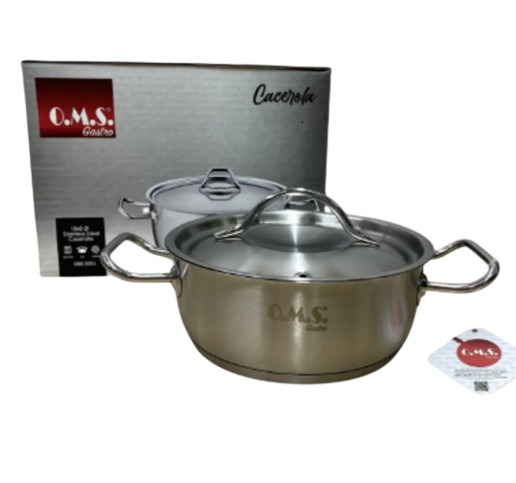 Каструля-сотейник OMS 2070-L з нержавіючої сталі з кришкою для газу та індукції 1,7 л - фото 2 Каструля-сотейник OMS 2070-L з нержавіючої сталі з кришкою для газу та індукції 1,7 л - фото 2