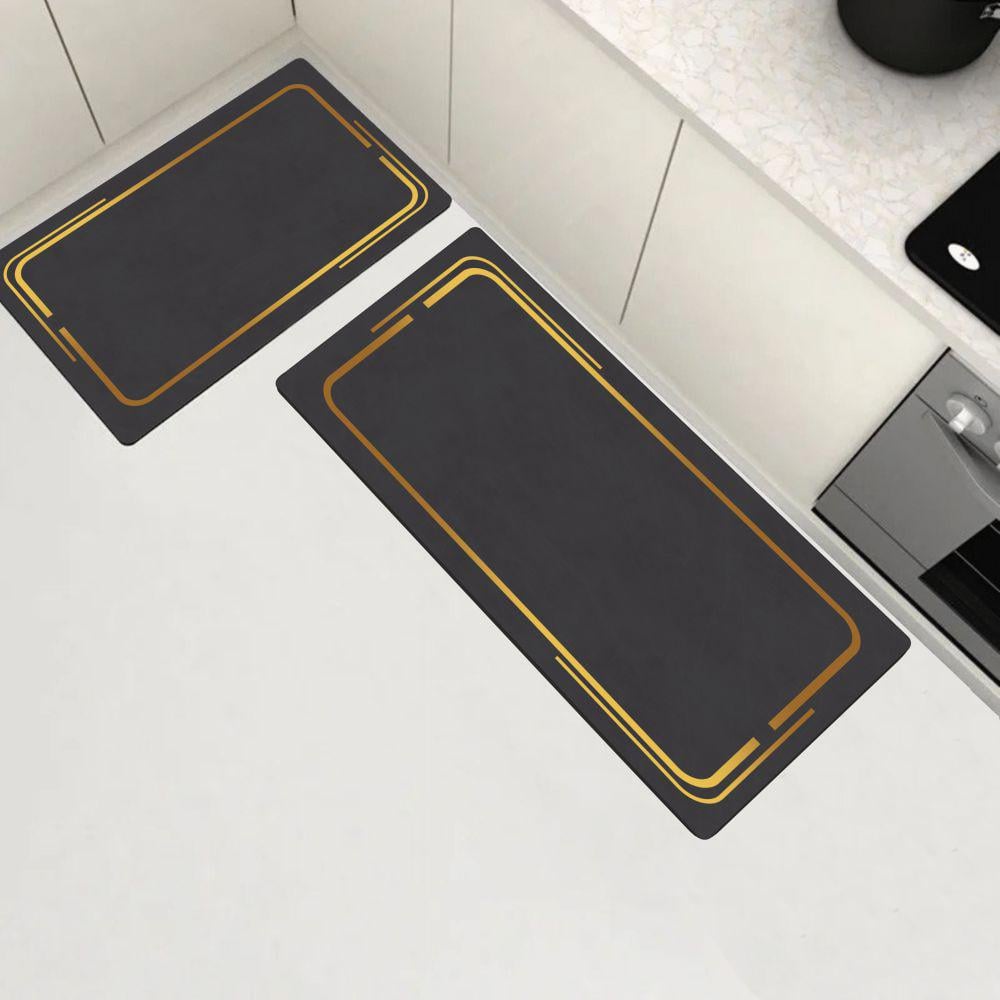 Набор ковриков для ванной и кухни Aquarius диатомитовых мрамор 50х80 см/50х120 см Графитовый (300163)