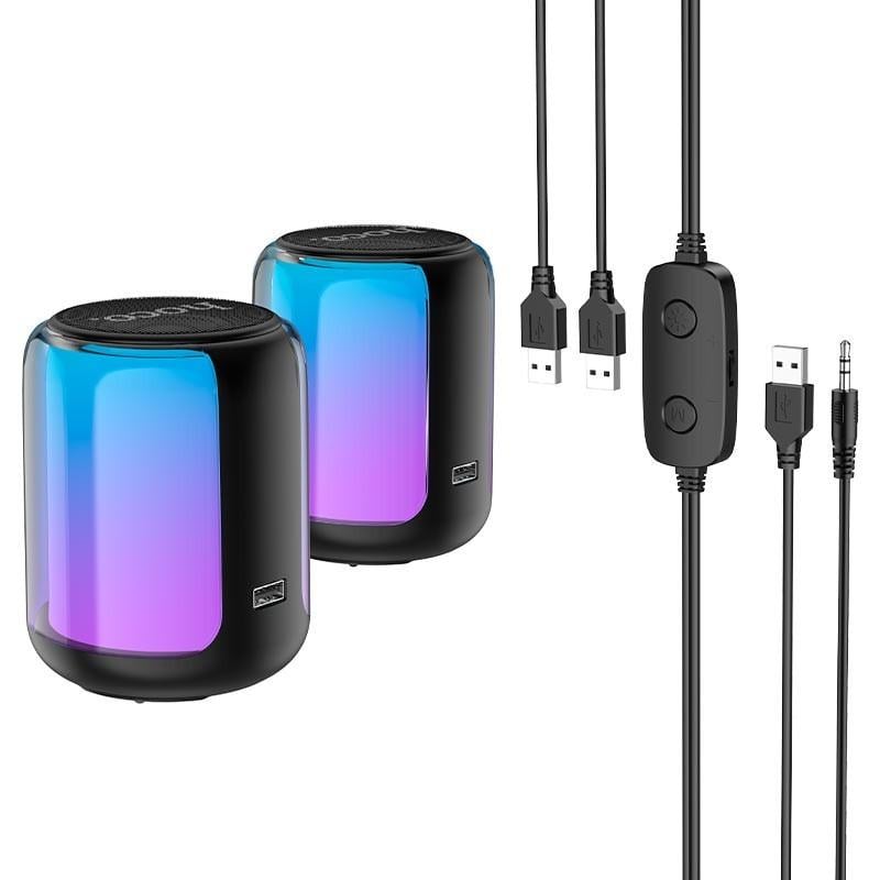 Колонка Bluetooth Hoco BS56 с RGB подсветкой 2 шт. - фото 7