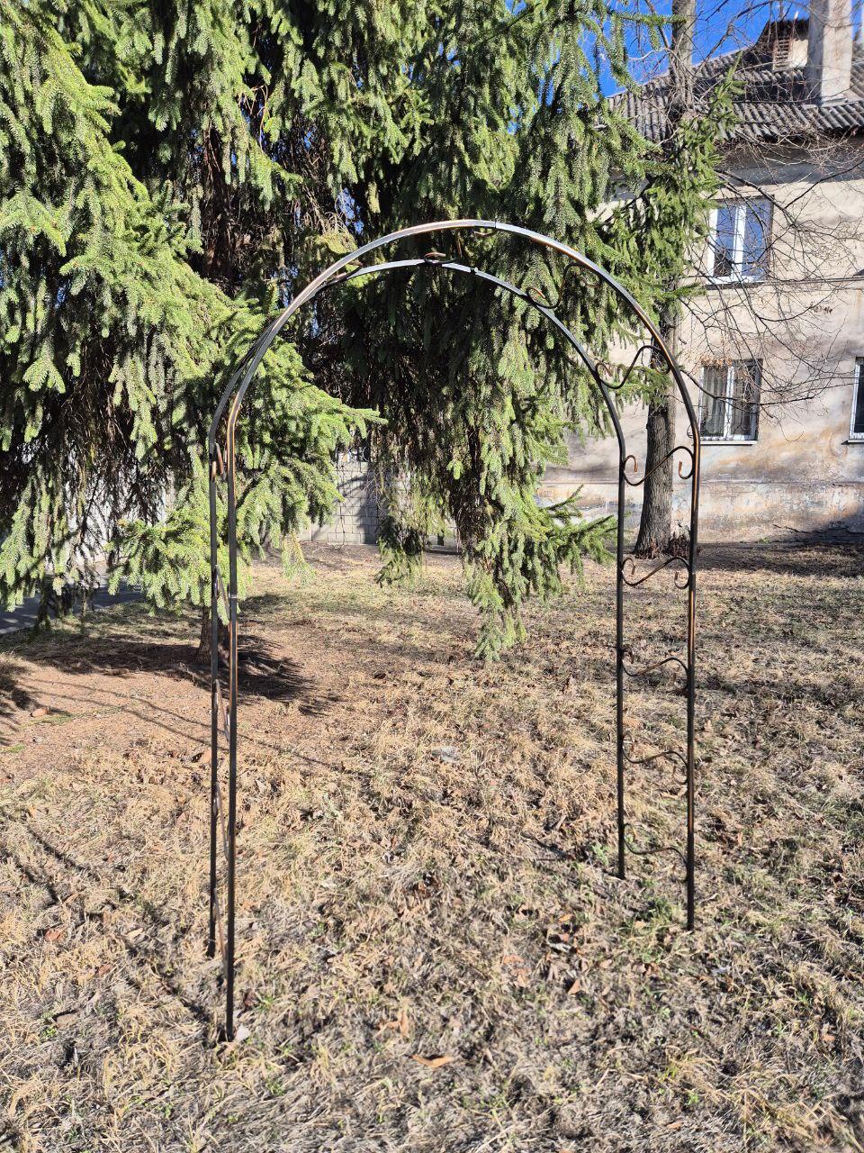 Арка садова Завитки та рослин кована металева 2х2,5 м (25442229) - фото 2