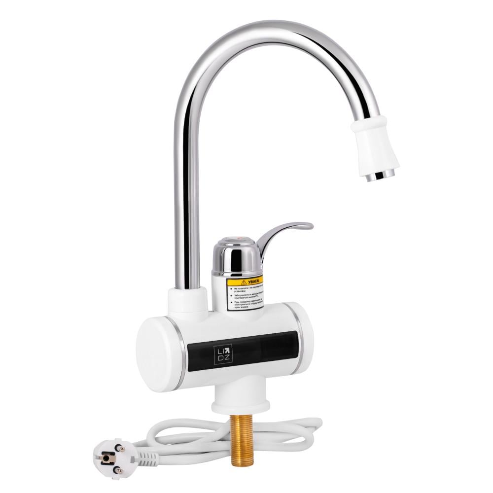 Проточный кран-водонагреватель кухонный Lidz Warm 058 White/Chrome (LDWAR058WCR24985)