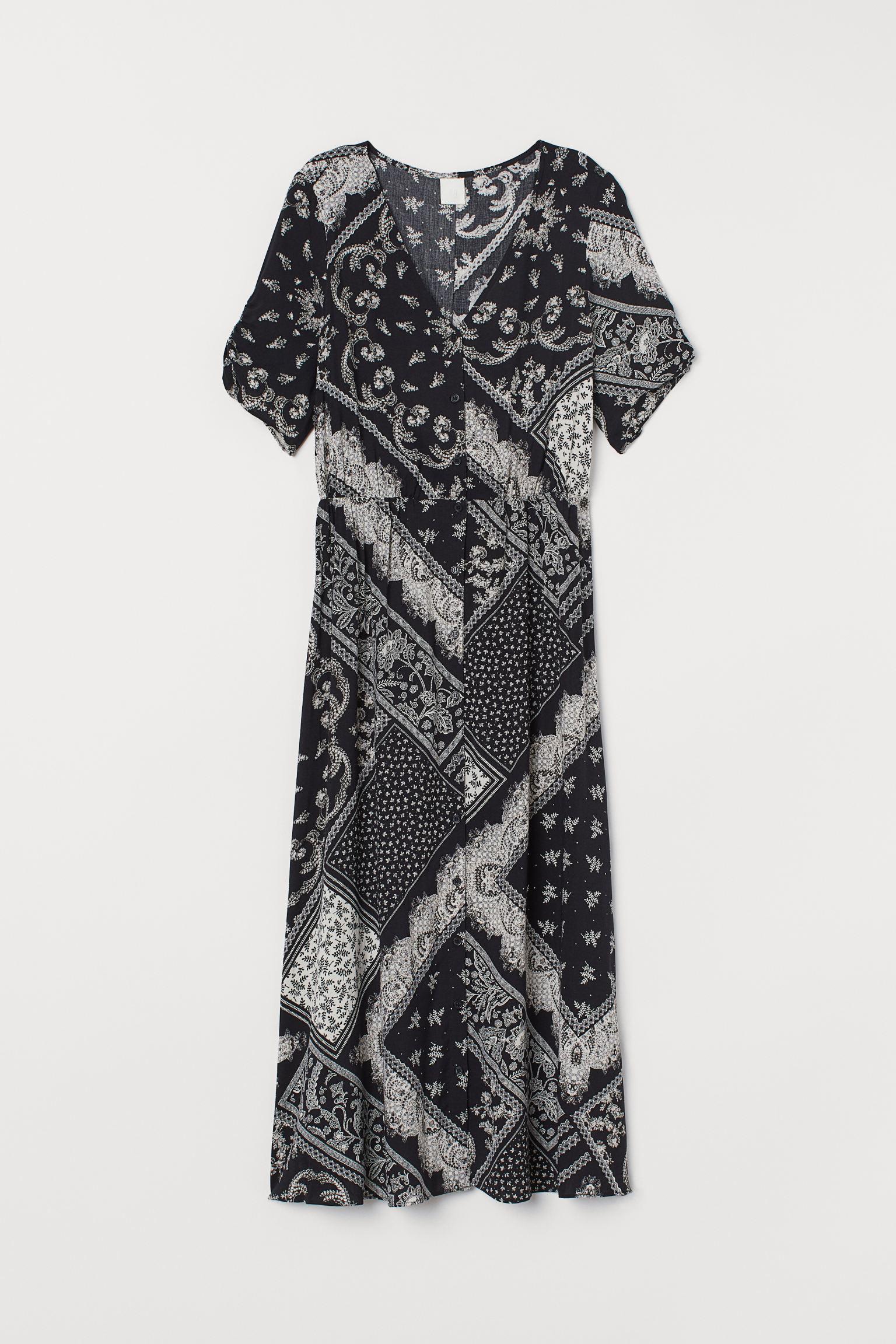 Платье H&M Узор р. 36 Черно-белый (2202786657)