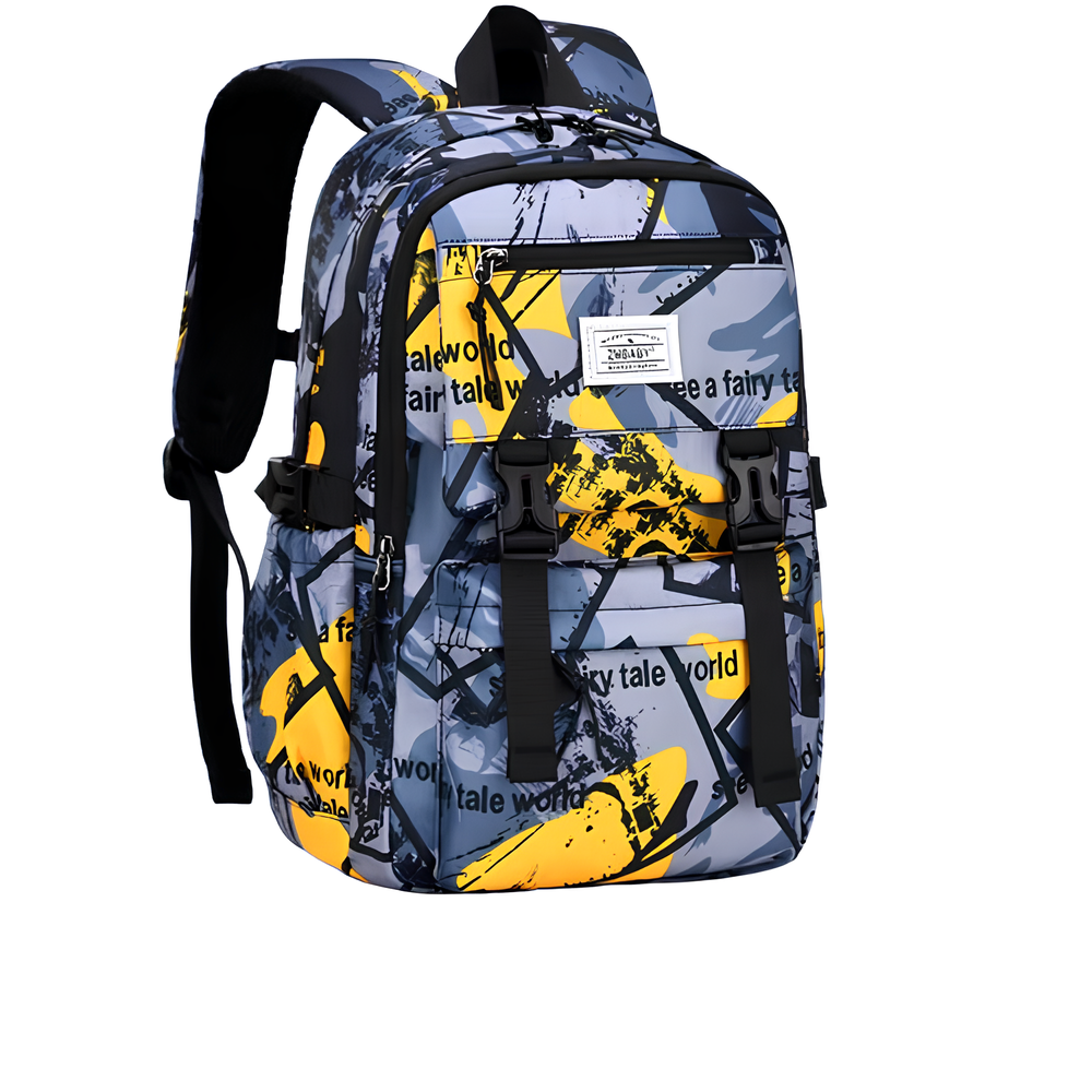 Рюкзак городской школьный повседневный влагозащищенный Серый с желтым Рюкзак городской школьный повседневный влагозащищенный Серый с желтым