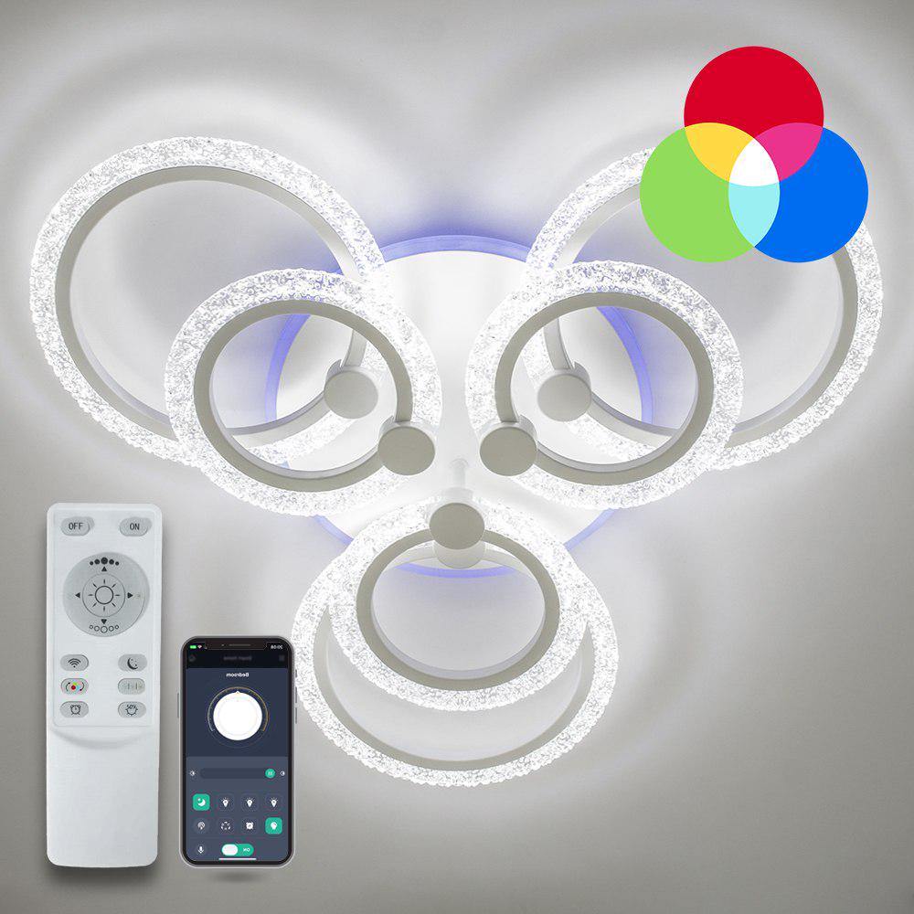 Люстра світлодіодна стельова Luminaria Lily RGB 100W 7R APP CLEAR 220V IP20 з пультом ДУ White (LILY RGB white)