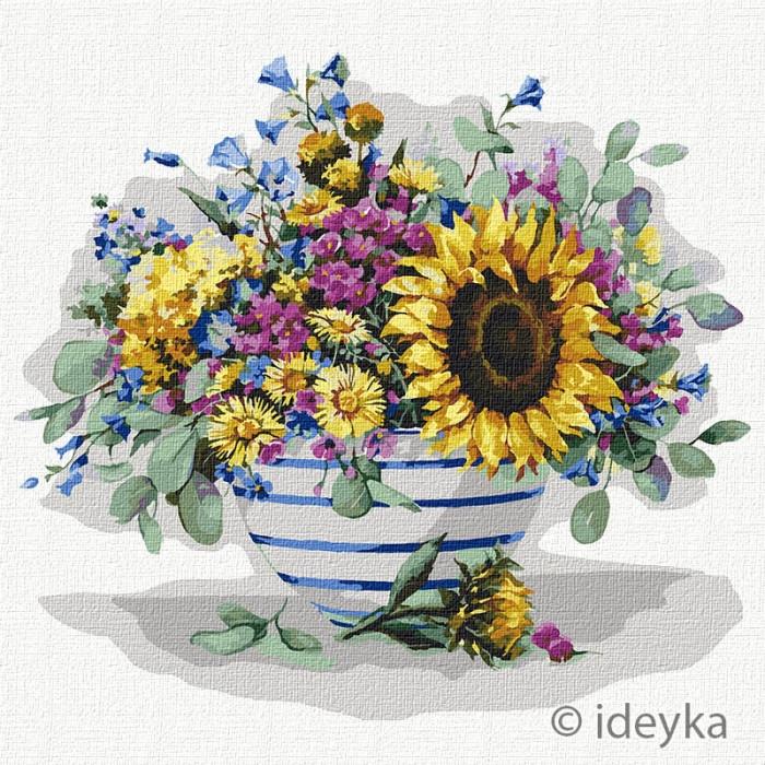 Картина по номерам Идейка Прекрасный подсолннух 30х30 см (KHO3155)