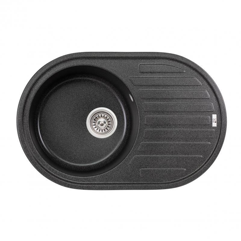 Мийка для кухні Lidz 780x500 LIDZGRF13780500200 гранітна 760x500 мм Чорний (76736)