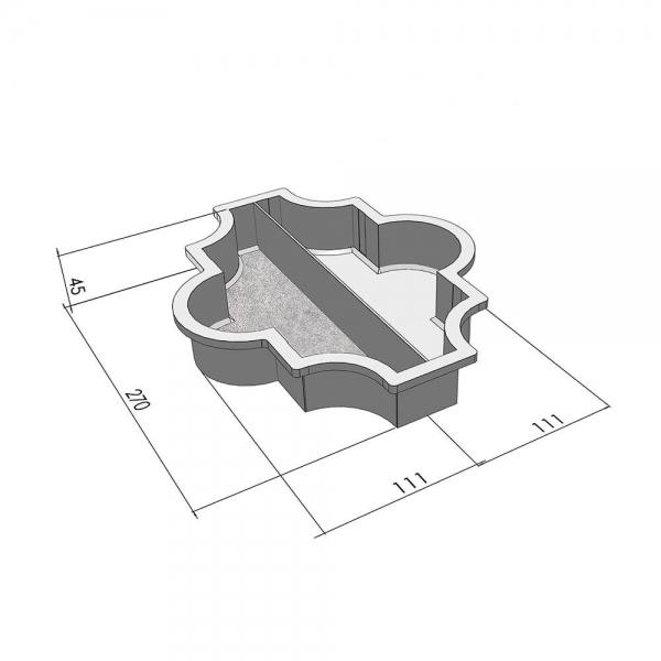 Форми для тротуарної плитки Верес-2007 Мелірія половинки поздовжні 45 мм (11005-2357) - фото 2 Форми для тротуарної плитки Верес-2007 Мелірія половинки поздовжні 45 мм (11005-2357) - фото 2