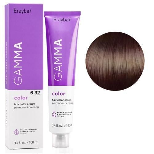 Краска для волос перманентная Erayba Gamma Color Cream 6/32 Темный золотисто-бежевый блонд 100 мл