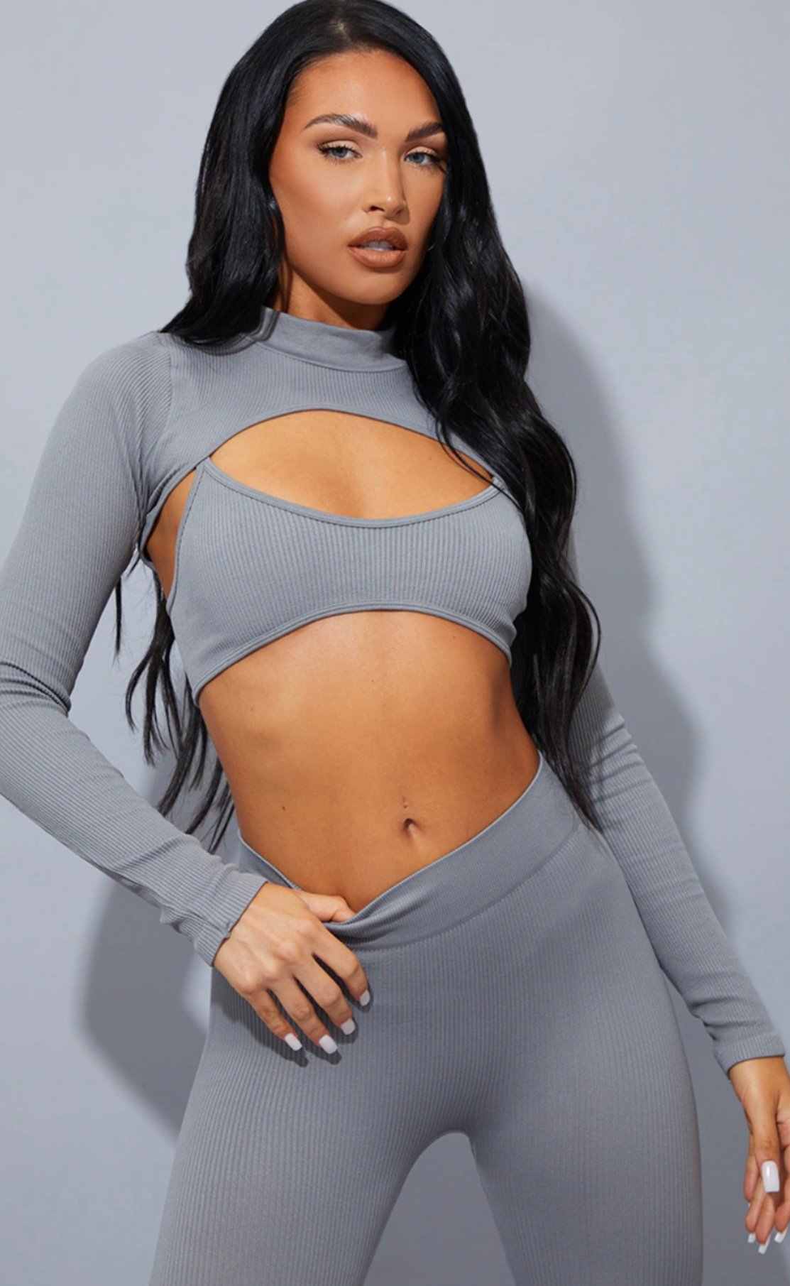 Топ женский спортивный Pretty Little Thing 229 L/XL Серый (229)