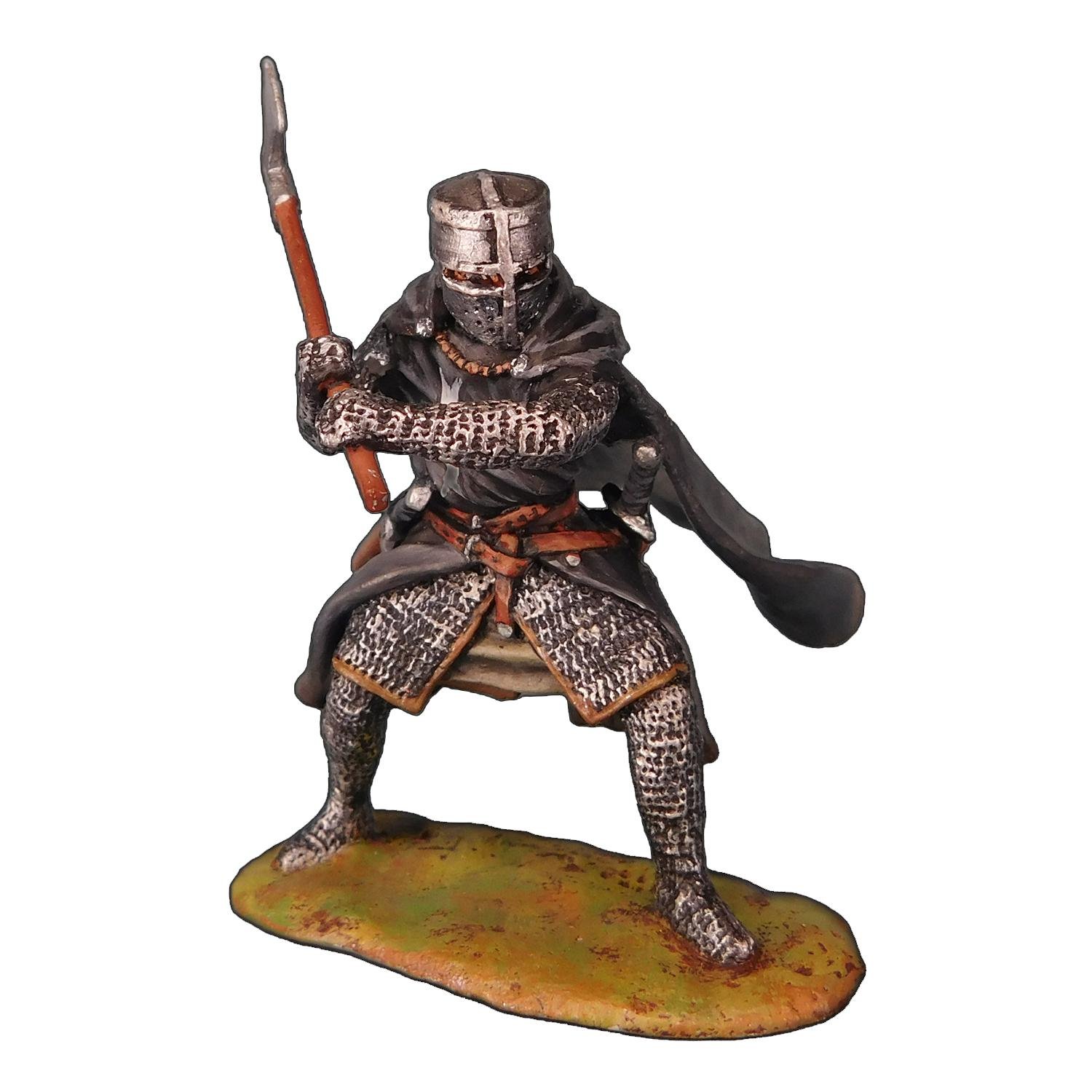 Статуэтка коллекционная раскрашенная Рыцарь Тевтонского ордена 13 века из металла и олова 6,5 см (42000116)