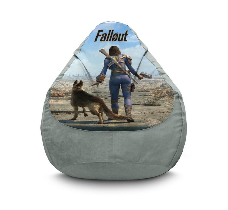 Кресло мешок iPuff Fallout Hero Флок XXXL 100х135 см Серый