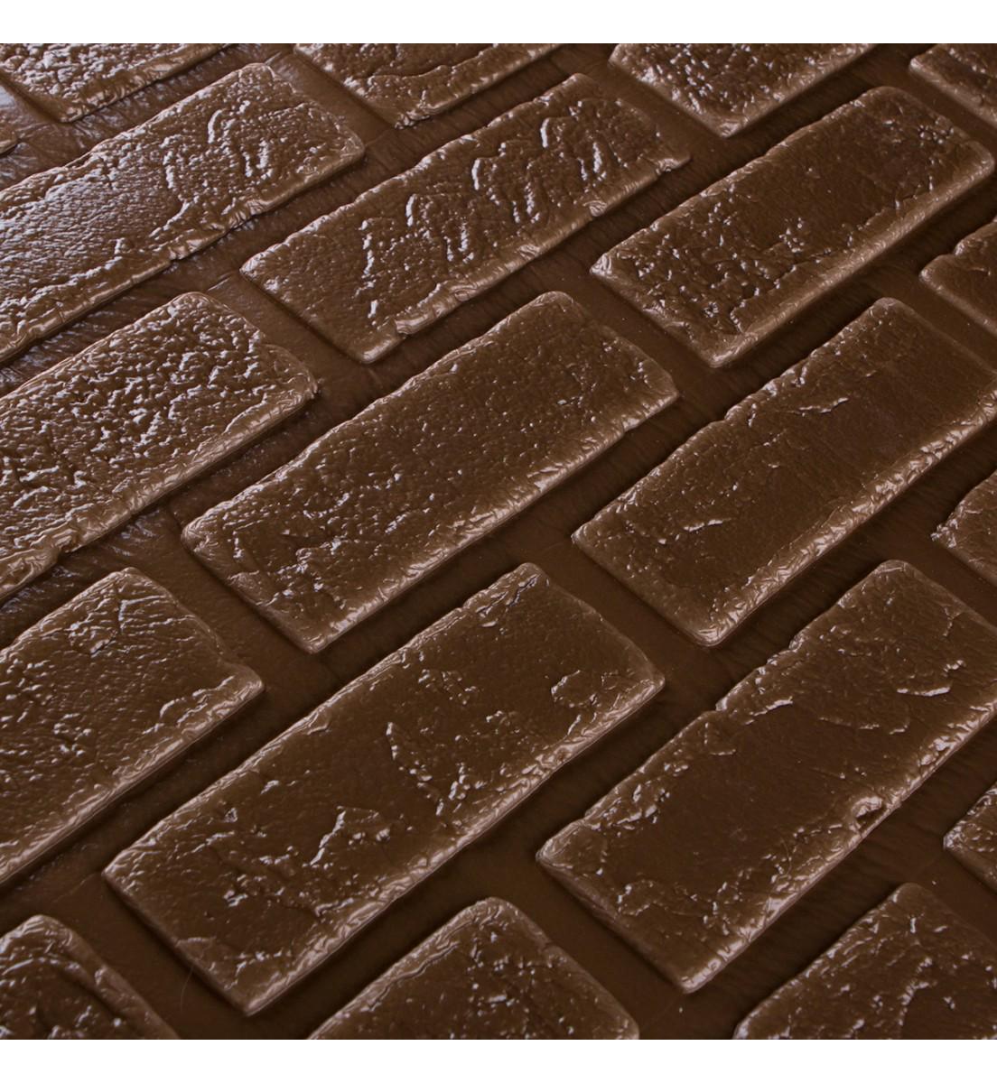 3D-панель Деко под кирпич самоклеющаяся 700x700x5 мм Коричневый (3605-5) - фото 2 3D-панель Деко под кирпич самоклеющаяся 700x700x5 мм Коричневый (3605-5) - фото 2