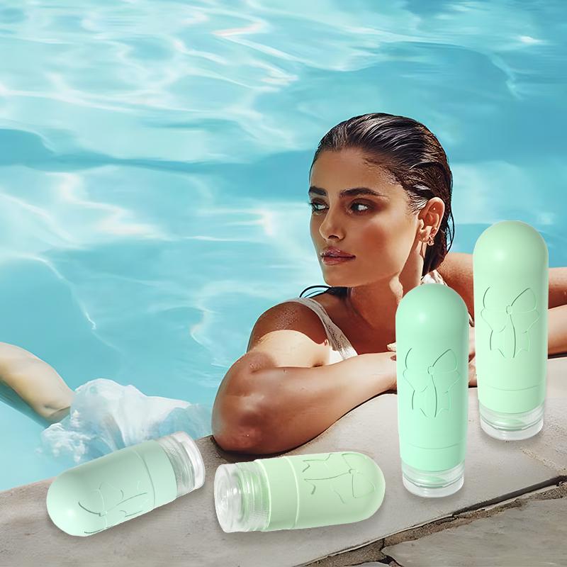 Набор дорожных баночек емкости для путешествий силиконовые 4 шт. 60 и 90 мл в косметичке Зеленый (113_4_0_2С) - фото 4 Набор дорожных баночек емкости для путешествий силиконовые 4 шт. 60 и 90 мл в косметичке Зеленый (113_4_0_2С) - фото 4