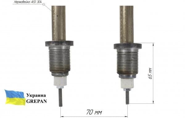 П-подібний тен Grepan 5000 W 220 V штуцер М22х1,5 нержавіюча сталь (pobr08) - фото 3