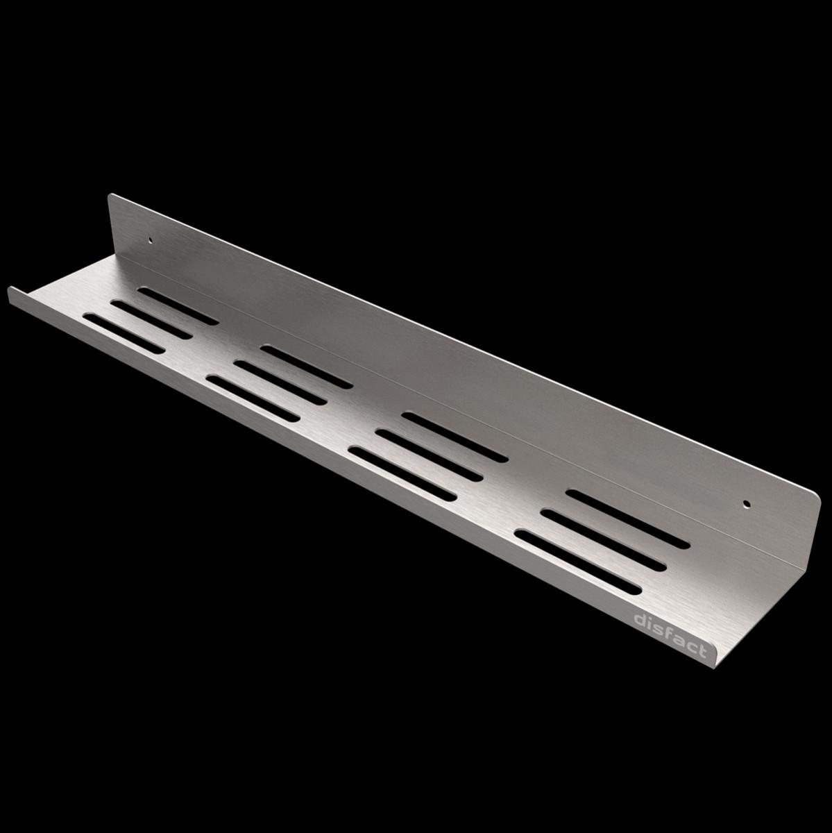 Полиця пряма відкрита L-форми з товстої нержавіючої сталі для ванної кімнати Disfact HL-45 45 см Сріблястий (3330) - фото 2 Полиця пряма відкрита L-форми з товстої нержавіючої сталі для ванної кімнати Disfact HL-45 45 см Сріблястий (3330) - фото 2