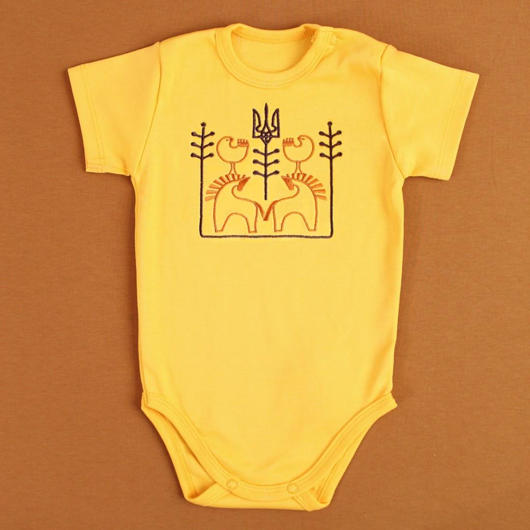 Боди с вышивкой Воля 86-92 см 18-24 мес Желтый (2134436878)