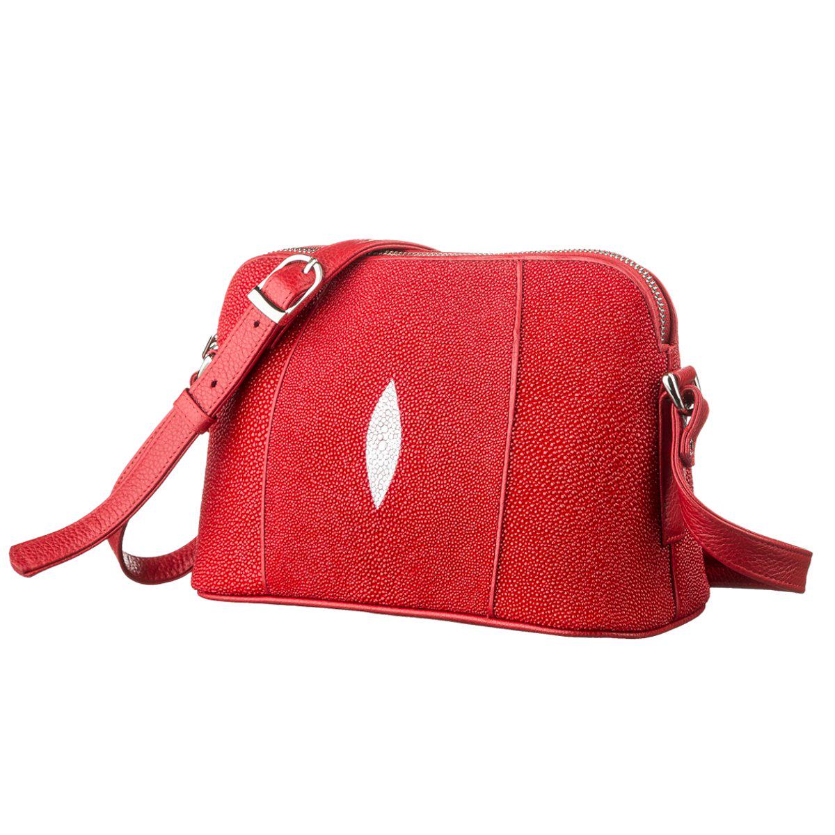 Сумка Stingray leather 18631 из натуральной кожи морского ската Красный