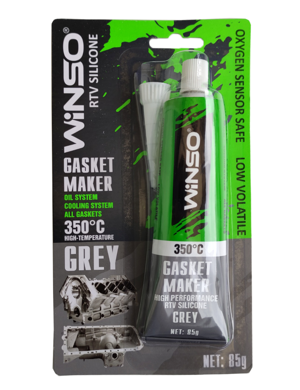 Автогерметик WINSO 350 °C 85 г Сірий (42148) - фото 1 Автогерметик WINSO 350 °C 85 г Сірий (42148) - фото 1