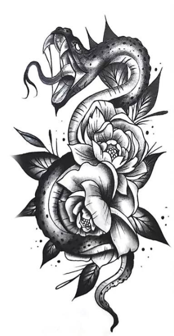 Тату тимчасове водостійке 3D велике Змія BK-059 17,5х9 см (4419464)