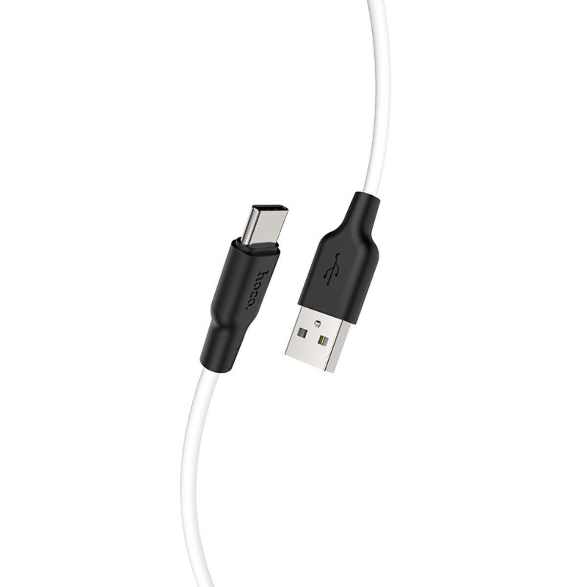 Кабель Hoco X21 Plus USB для Type-C silicone connectors 3A 2 м White (6931474713889)