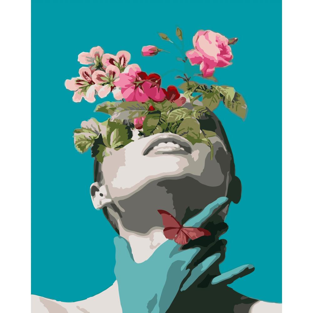 Картина по номерам Strateg Премиум Цветы на глазах 40x50 см (GS480)