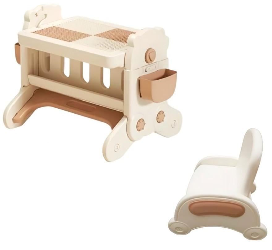 Стол-трансформер детский со стульчиком двухсторонний Бежевый (2104618626)