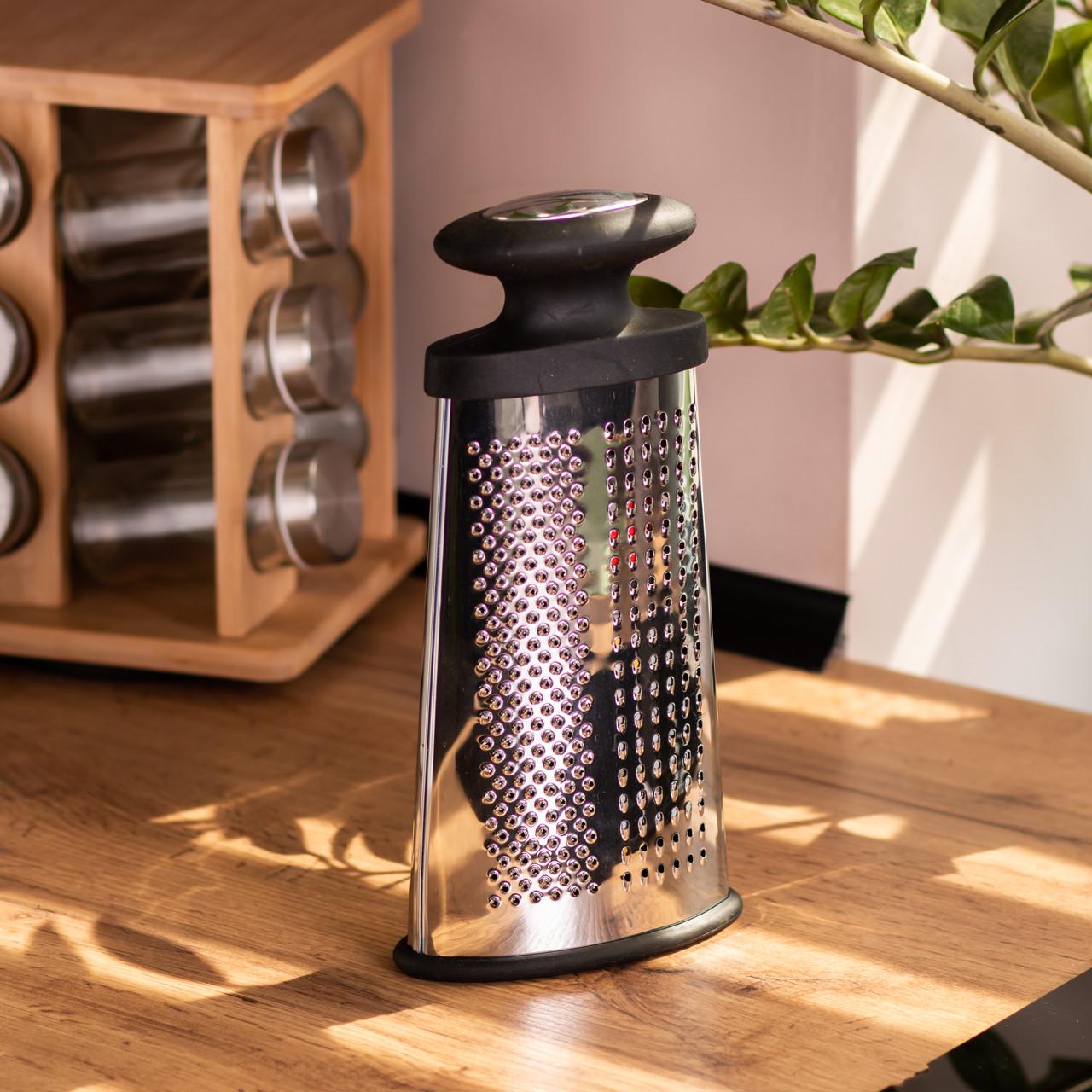 Тертка овальна для овочів та фруктів багатофункціональна з нержавіючої сталі 12x6x24 см (HP-8-15) - фото 5