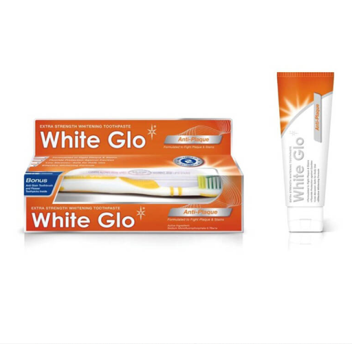 Зубная паста со щеткой WHITE GLO Anti-Plaque Whitening 100 мл (43057)