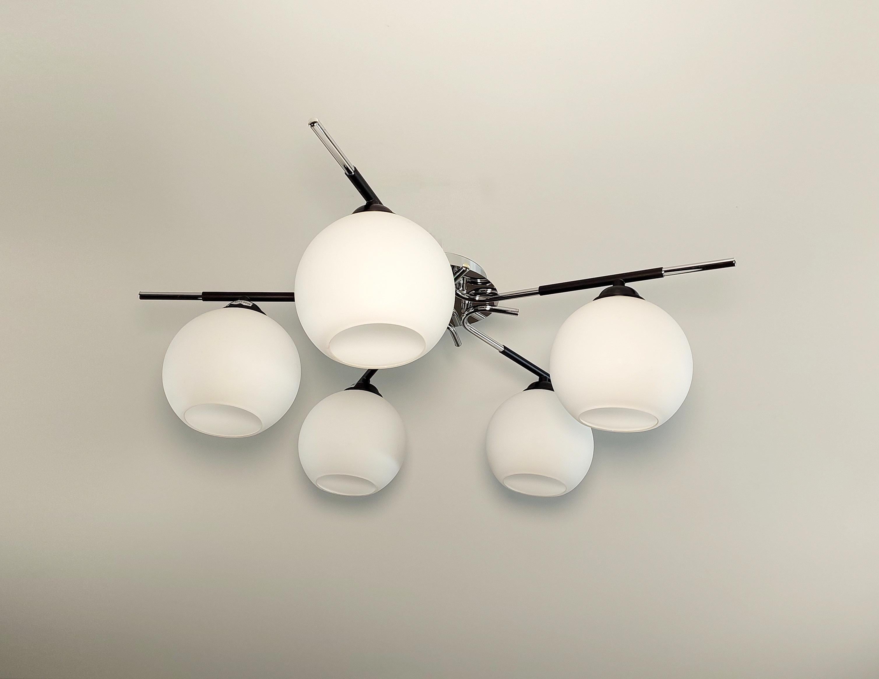 Люстра потолочная Хай-тек 1112/5 на пять плафонов металлическая Черный (24453405)