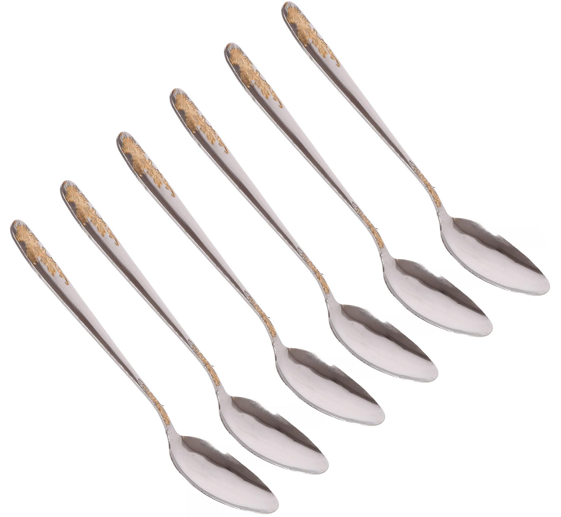 Набір столових ложок Stenson Flowers із нержавіючої сталі 6 шт. (30452)