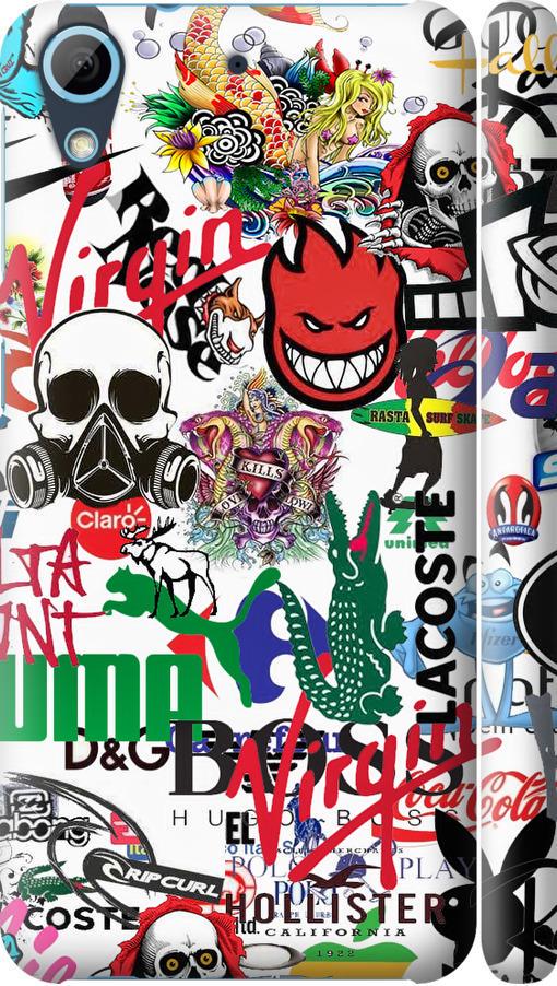 Чехол на HTC Desire 626G Many different logos (4022m-144-42517)