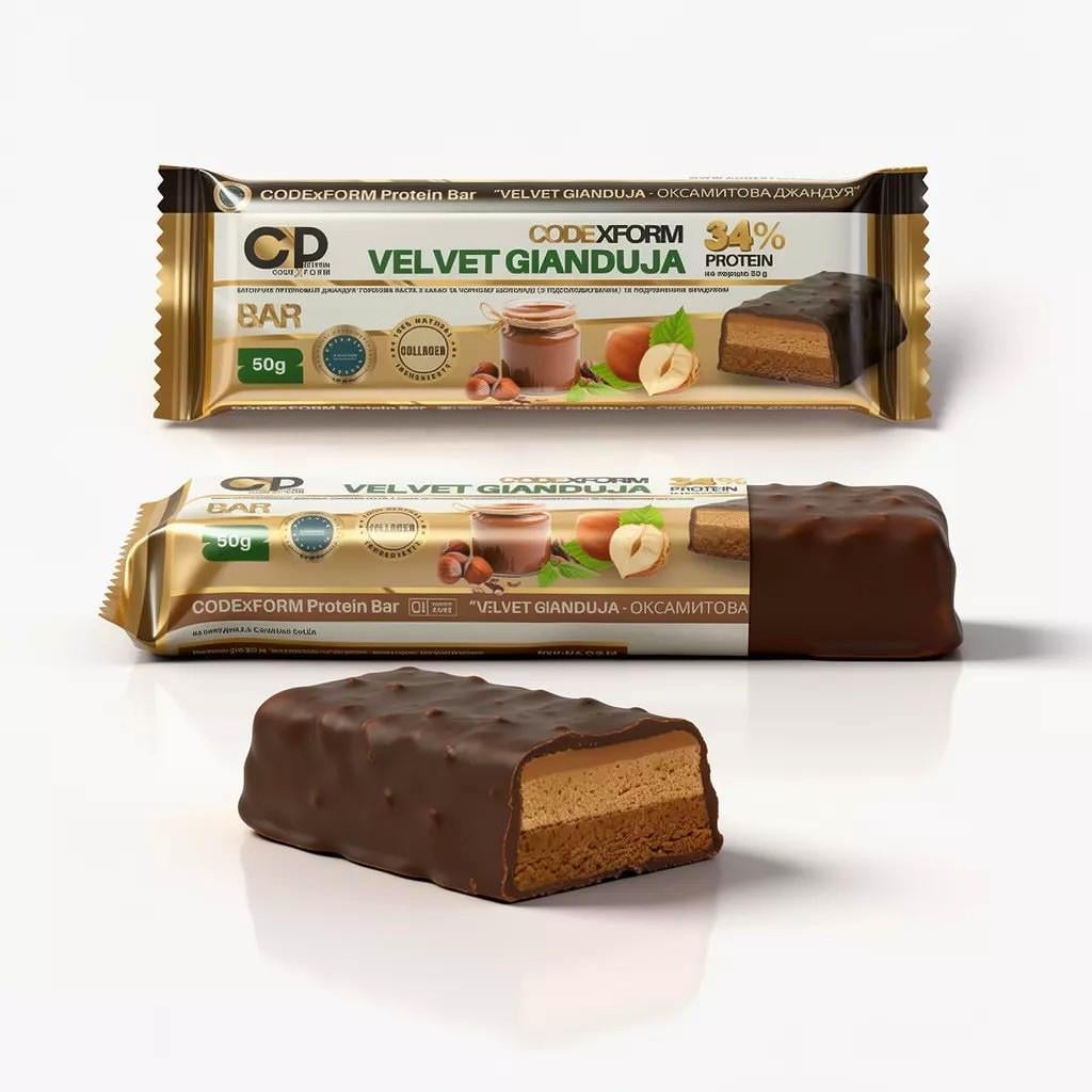 Батончик протеиновый CODExFORM Velvet Gianduja без сахара 34% белка (2934805025) Батончик протеиновый CODExFORM Velvet Gianduja без сахара 34% белка (2934805025)