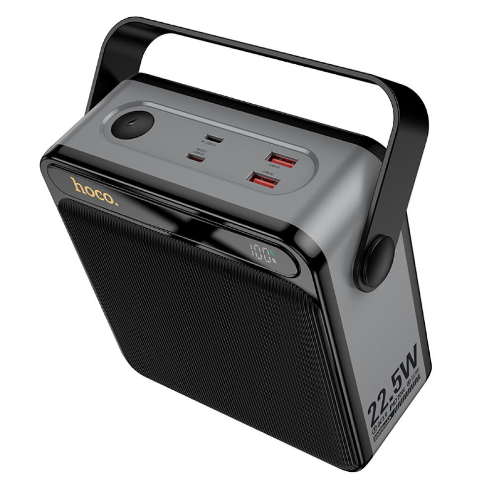 Павербанк Hoco J161 80000 mAh 22,5W с фонарем Черный (PBHJ16180)