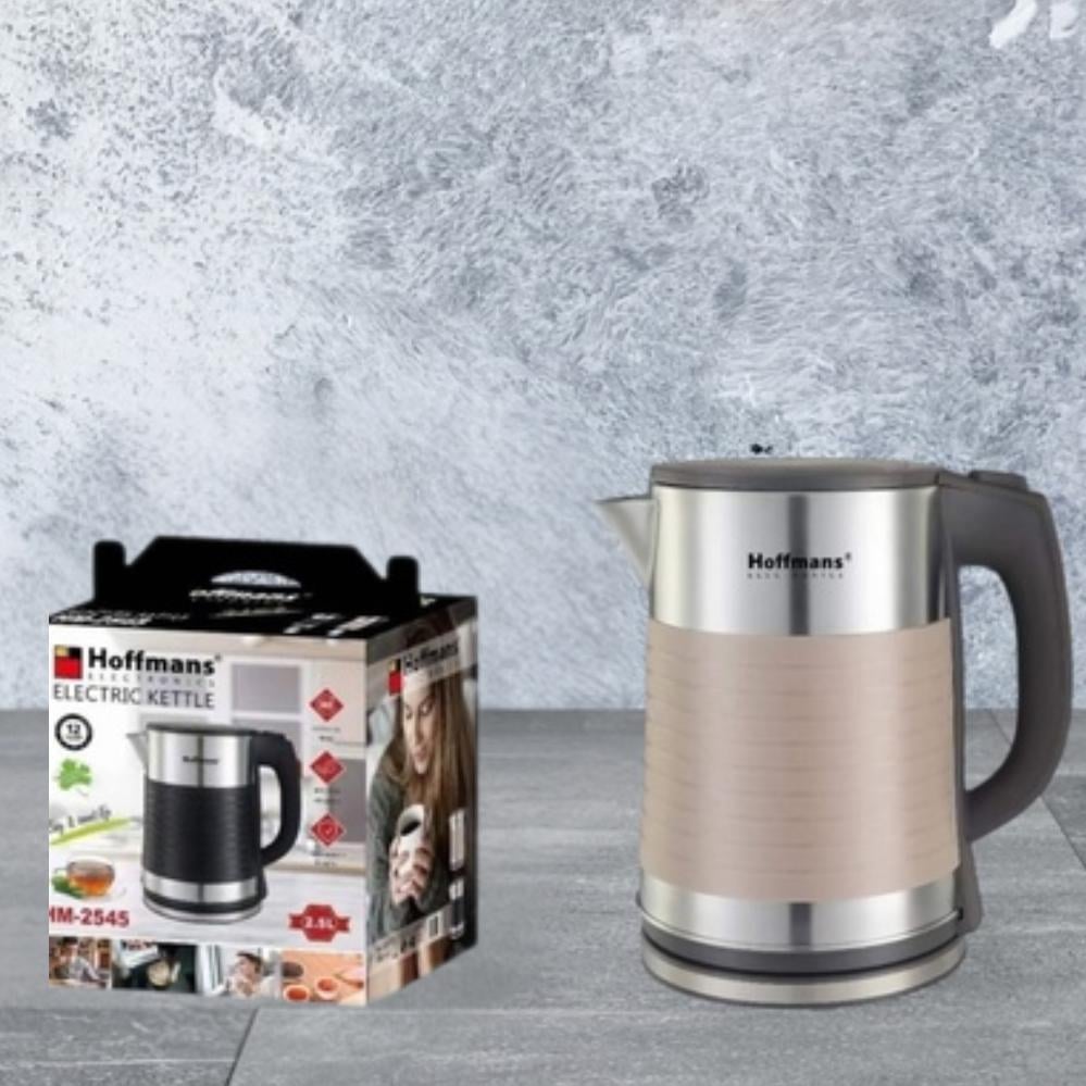 Электрочайник металлический Hoffmans Electronics HM-2545 2000W 2,5л Бежевый (120.1874.1) - фото 9