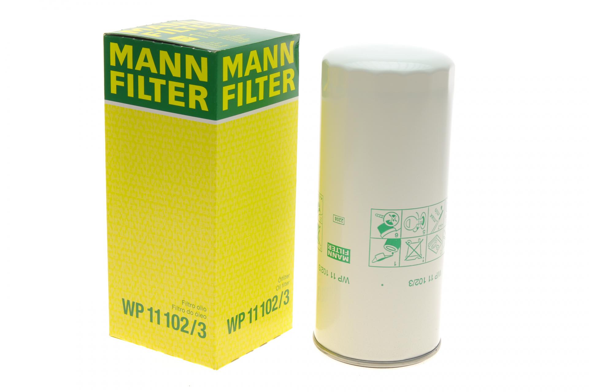 Фильтр масляный Mann-Filter для Renault Magnum 12,1 04-06/12,8 06-/Kerax/Premium 2 10,8 05- (WP 11 102/3)