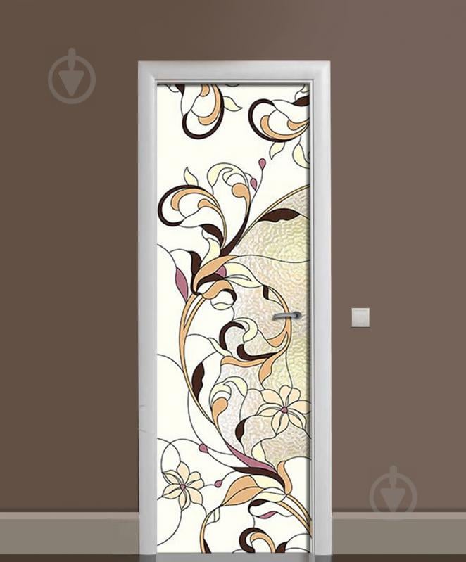 Наклейка на дверь Zatarga «Поэтичный витраж» 650х2000 мм виниловая 3Д наклейка декор самоклеящаяся
