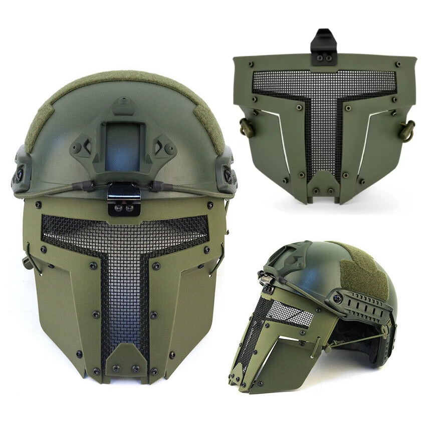 Маска Iron Man з кріпленням до шолома Airsoft Олива (MK001008) - фото 5 Маска Iron Man з кріпленням до шолома Airsoft Олива (MK001008) - фото 5