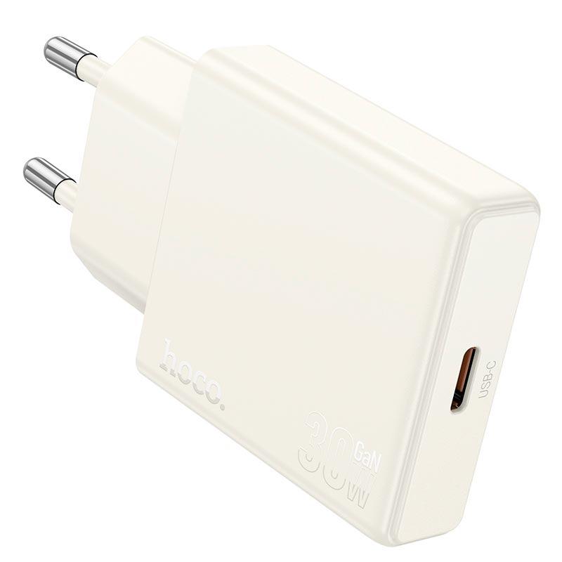 Зарядное устройство сетевое Hoco Biscuit single port charger N44 30 Вт USB-C Белый (609602)