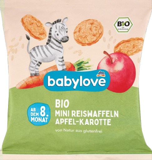 Коржики рисові зі смаком яблука та моркви для дітей з 8 місяців