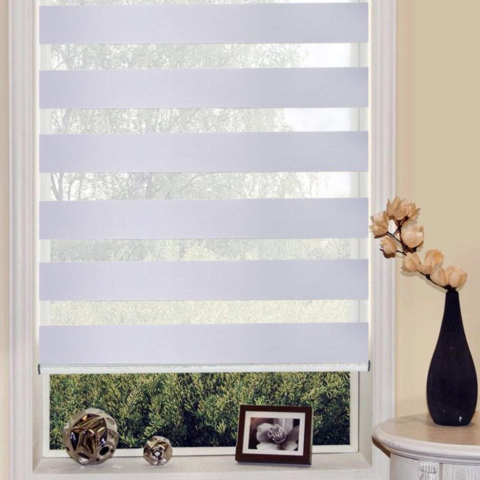 Ролета день-ночь TyulPan с нижним фиксатором 45x170 см Белый (24320666)