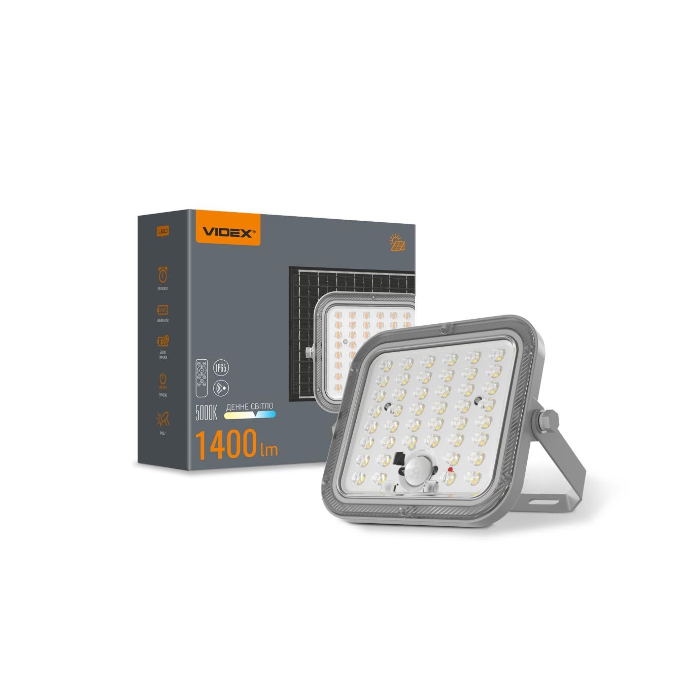 Прожектор LED автономний Videx 1400Lm 5000K (VL-FSO4-205-S)